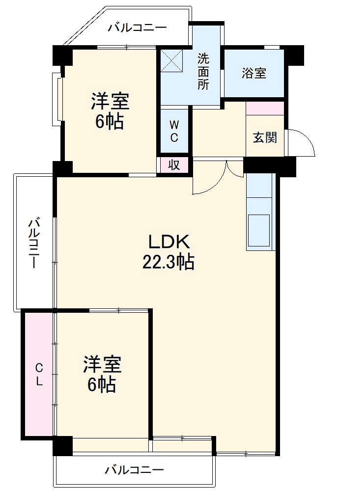 パレス鹿子殿の間取り