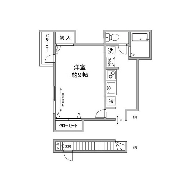 グリーンステュディオ若林Ⅱの間取り