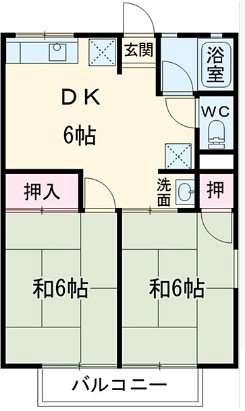シティハイム畑沢南Ａ・202号室の間取り
