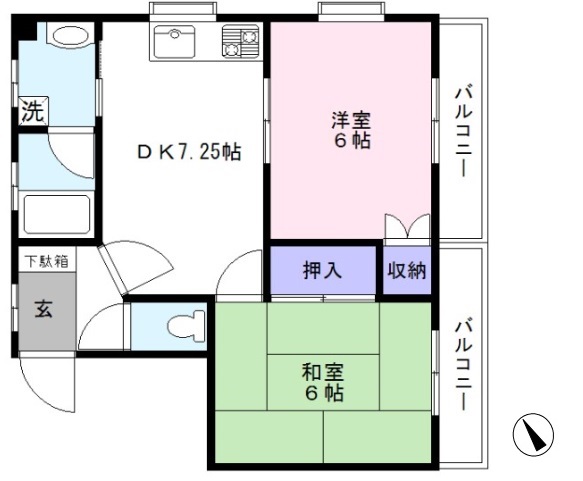 ラフィーヌ・青柳Ⅰの間取り