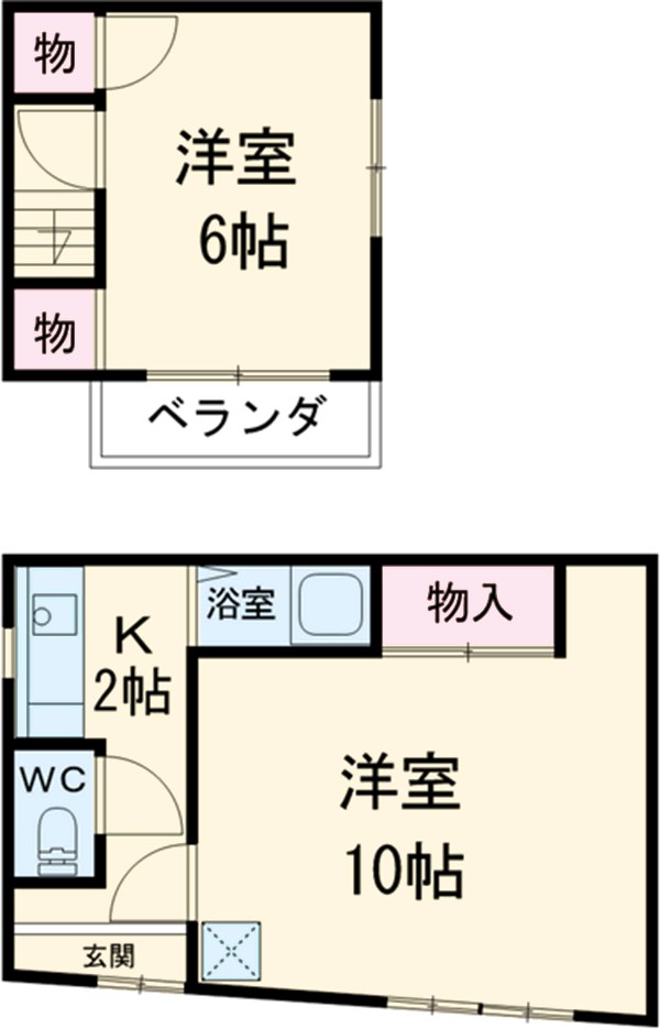 松島の完工年月(1965年8月)築の賃貸一戸建ての間取り