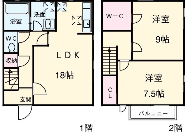 リトルタウン中神・C-2号室の間取り