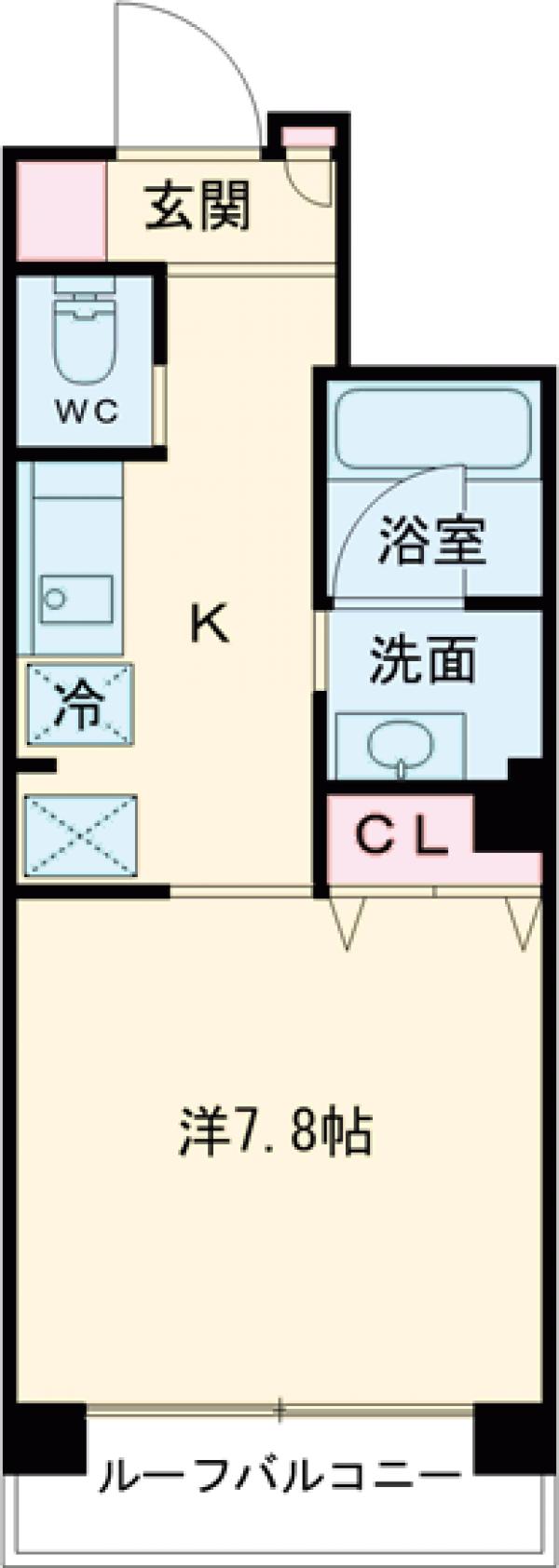 江東橋の完工年月(2014年1月)築の賃貸マンションの間取り