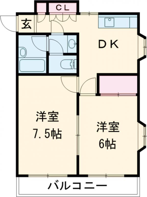 国立西ロイヤルハイツの間取り