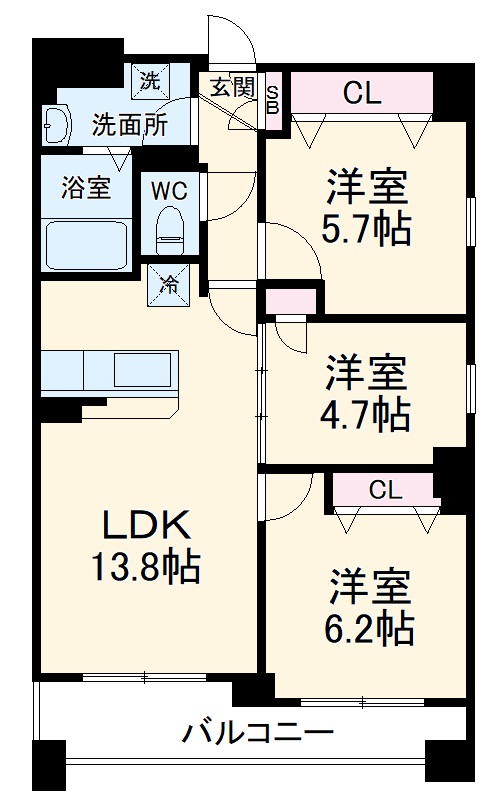 馬絹の完工年月(2009年9月)築の賃貸マンションの間取り