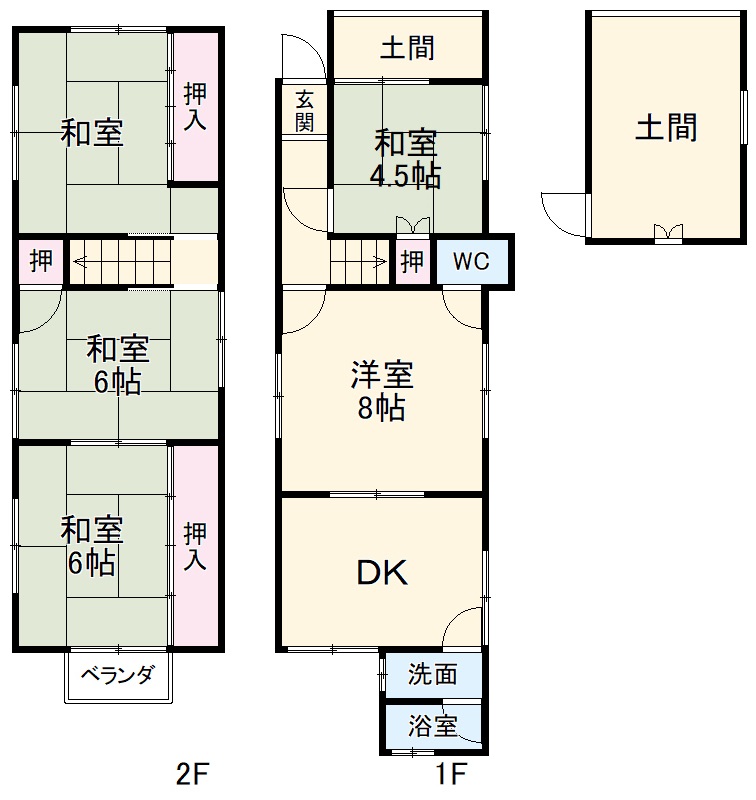 南垣内貸家の間取り