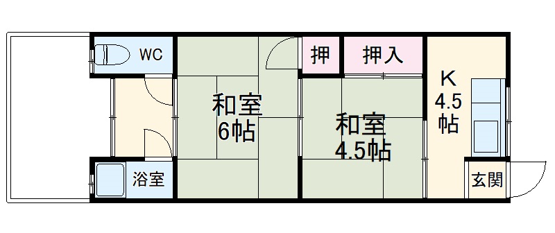 桂ノ宮荘の間取り