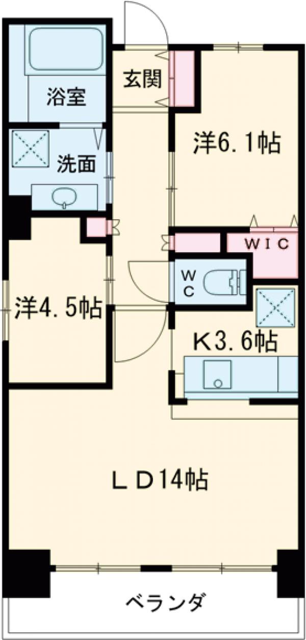 宮町の完工年月(2005年9月)築の賃貸マンションの間取り