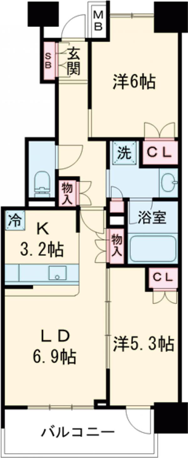 イプセ府中・603号室の間取り