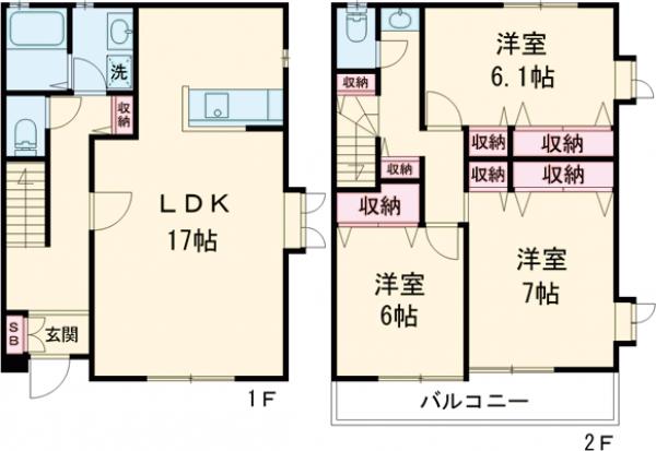 ルミエール泉Aの間取り