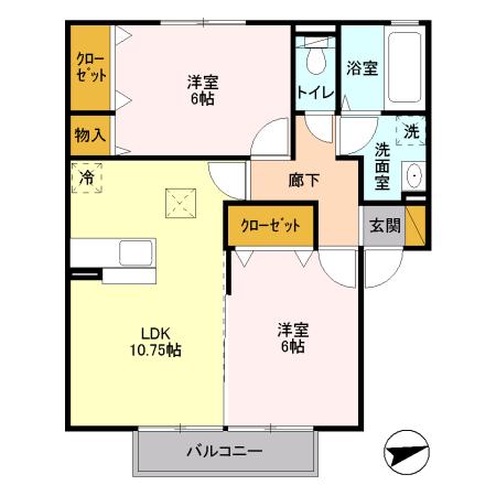 青柳の完工年月(2010年6月)築の賃貸アパートの間取り