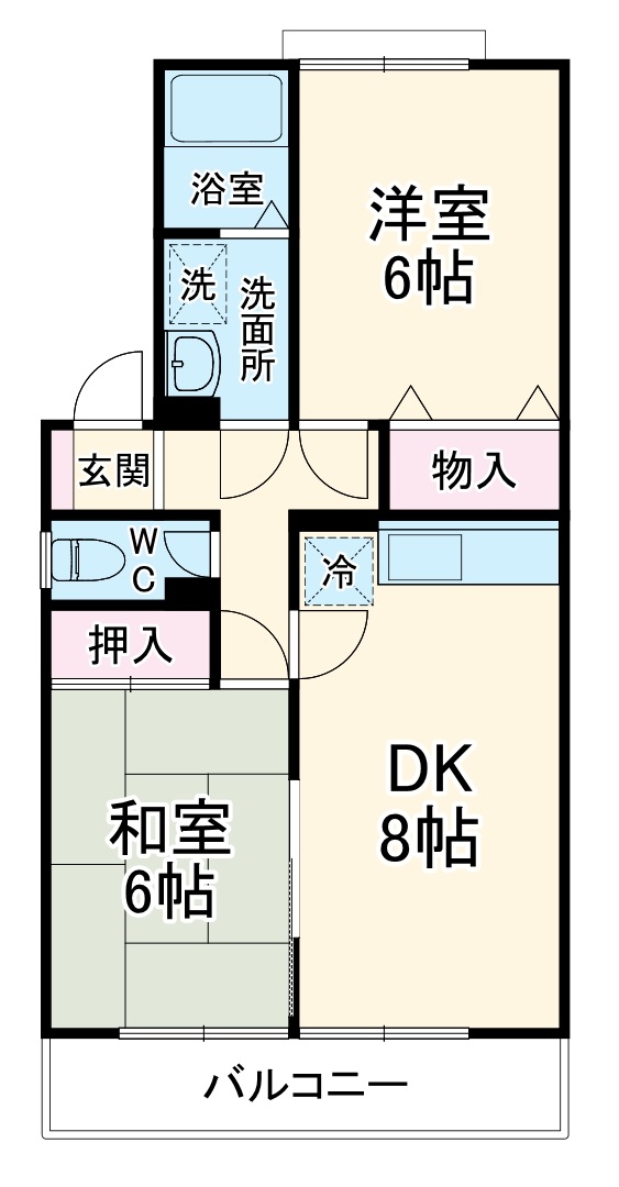 ヒルサイドタウンB棟の間取り