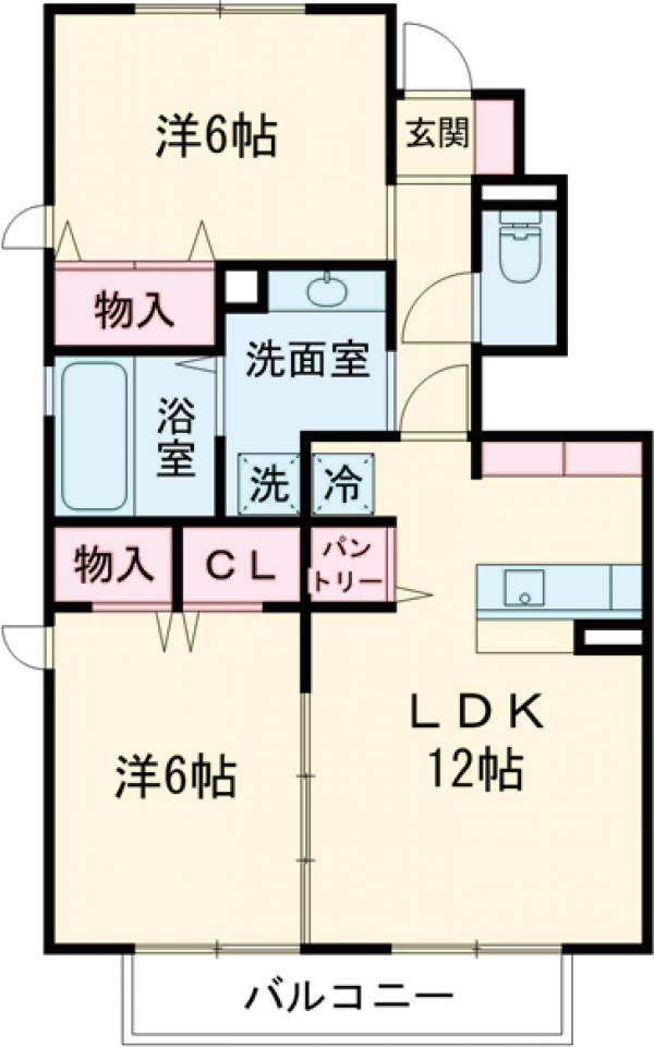 大神町の完工年月(2014年4月)築の賃貸アパートの間取り