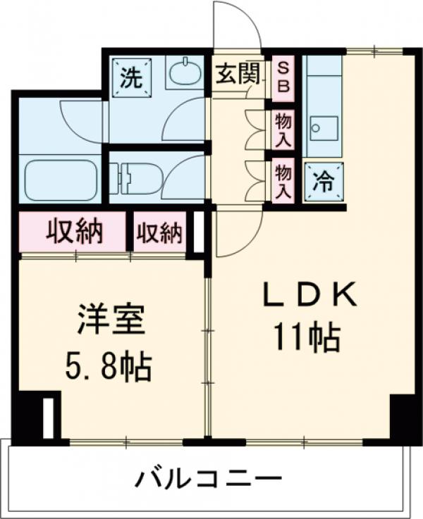 東長沼の完工年月(2006年10月)築の賃貸マンションの間取り