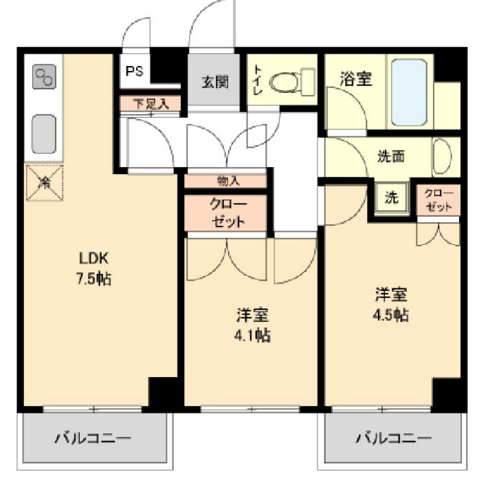 イーストビー国立の間取り