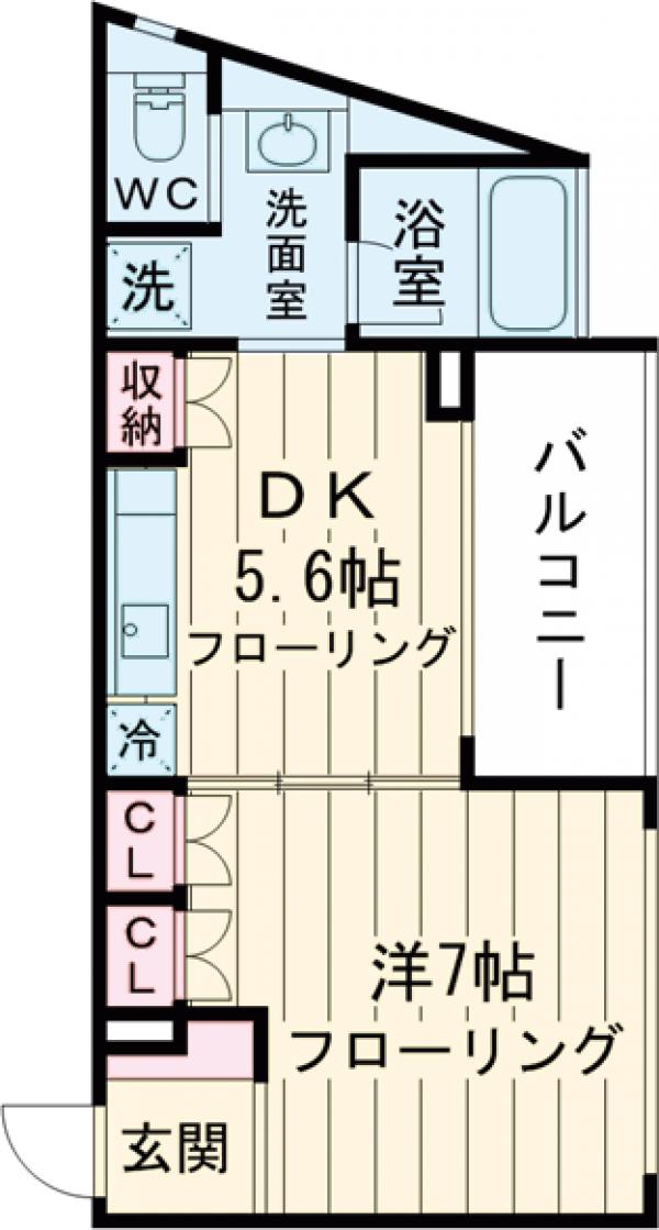 多摩川の完工年月(2007年1月)築の賃貸マンションの間取り