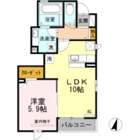 富士見町の完工年月(2015年9月)築の賃貸アパートの間取り