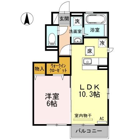 グランシャリオスッド・101号室の間取り