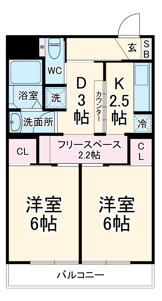 ハイツイチノAの間取り