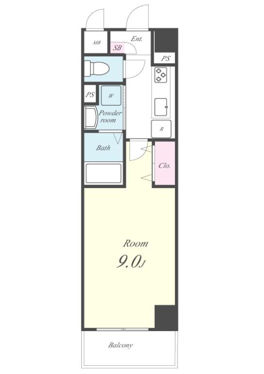 小島町の完工年月(2008年1月)築の賃貸マンションの間取り