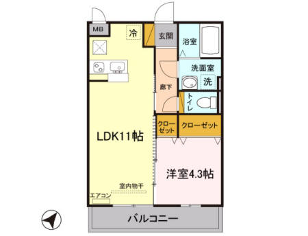 グリシーヌ　Ａの間取り