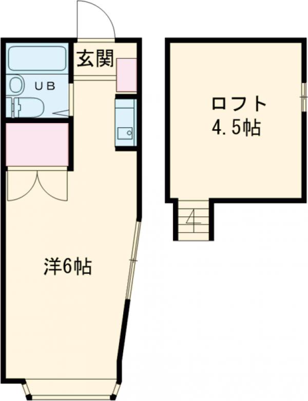 押立の完工年月(1991年3月)築の賃貸アパートの間取り
