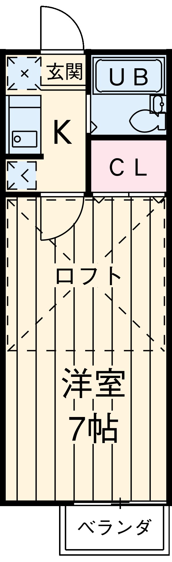 ヴィラ国立・204号室の間取り