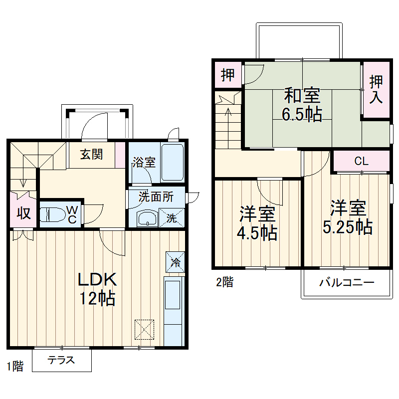 菅仙谷賃貸住宅の間取り