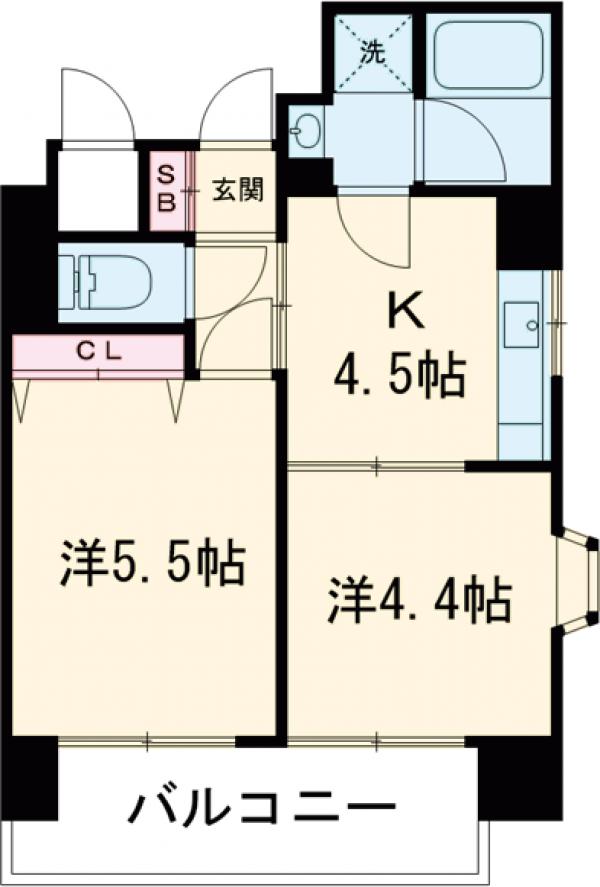 吾妻橋の完工年月(2001年11月)築の賃貸マンションの間取り