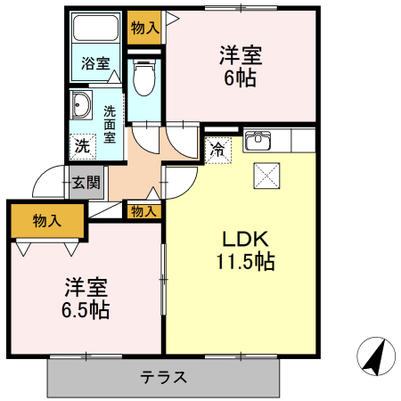 パルティール谷田Bの間取り