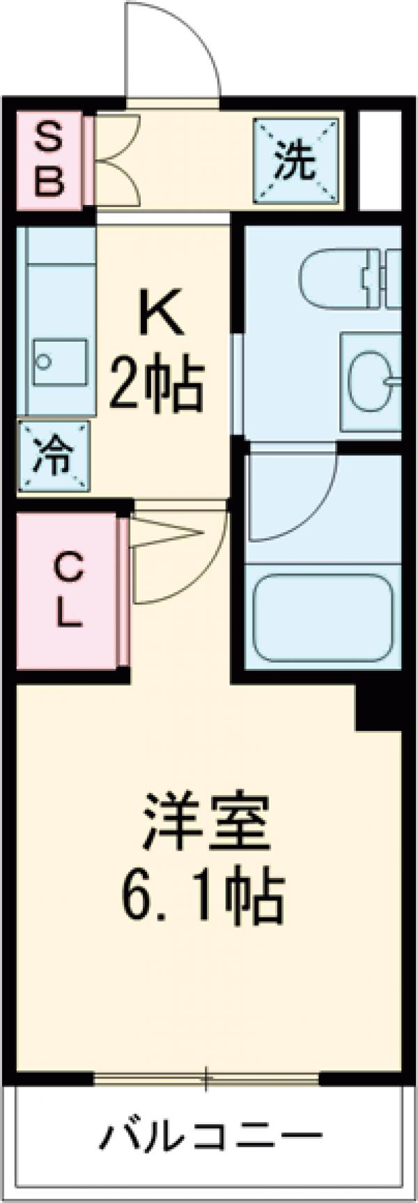 リベルテ奥沢・601号室の間取り