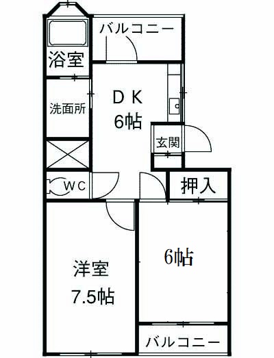ヴィラ新磯野の間取り