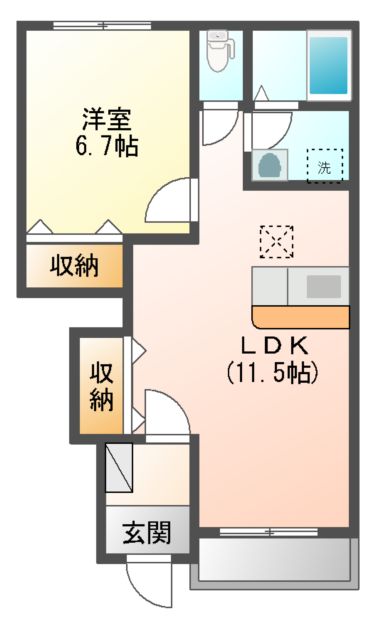 トライアンフＣ・201号室の間取り