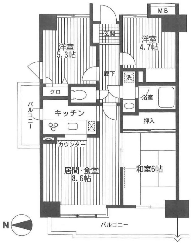 住友アクシルコート調布国領の間取り