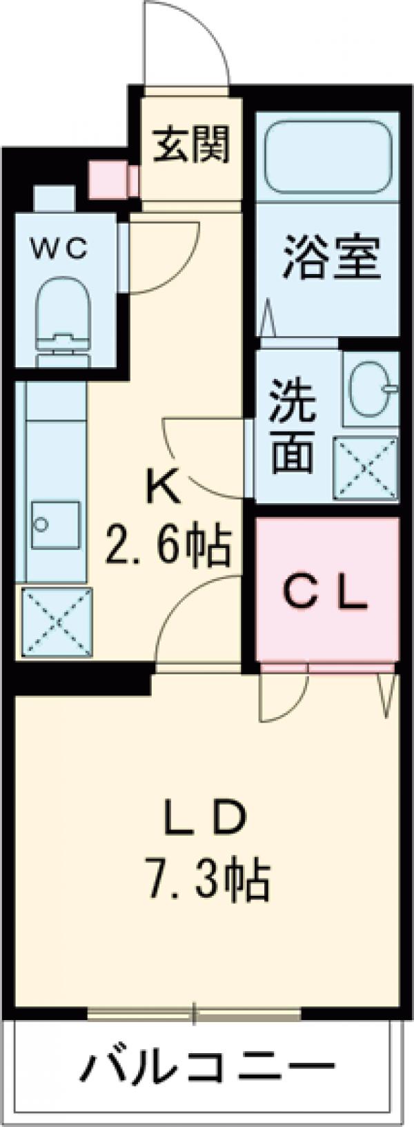 大字日野の完工年月(2010年2月)築の賃貸マンションの間取り