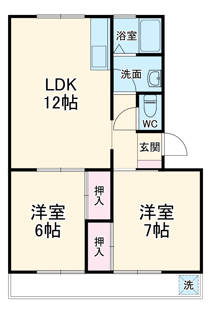 ハイツ明和 Bの間取り