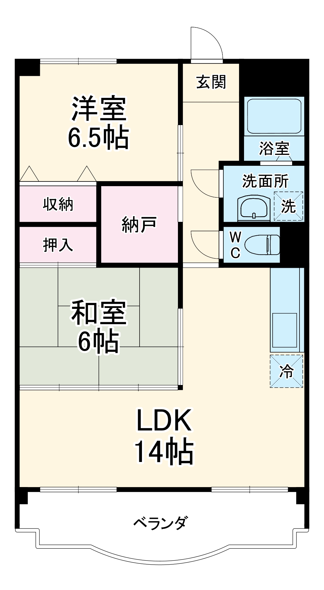 東幸町の完工年月(1998年9月)築の賃貸マンションの間取り