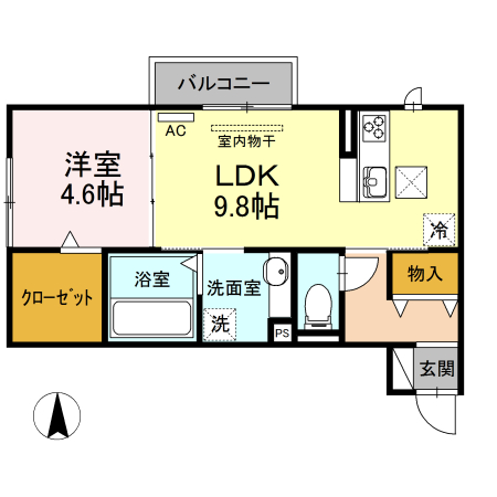 エミール　A・103号室の間取り