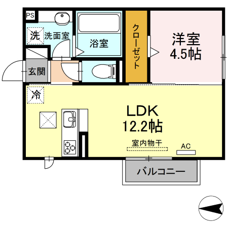エミール　B・101号室の間取り