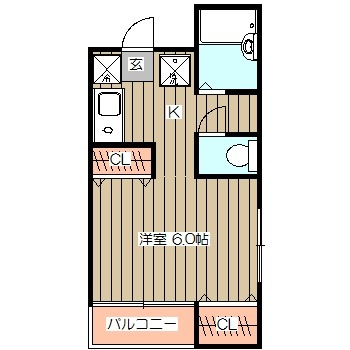 沢登ハイツEの間取り