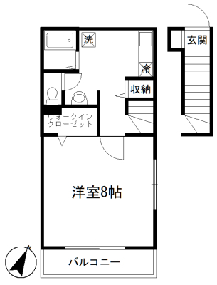 飛田給の完工年月(2002年12月)築の賃貸アパートの間取り