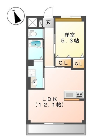 東長沼の完工年月(2015年2月)築の賃貸マンションの間取り