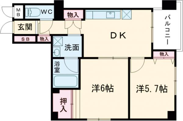 グランシャリオ国立の間取り