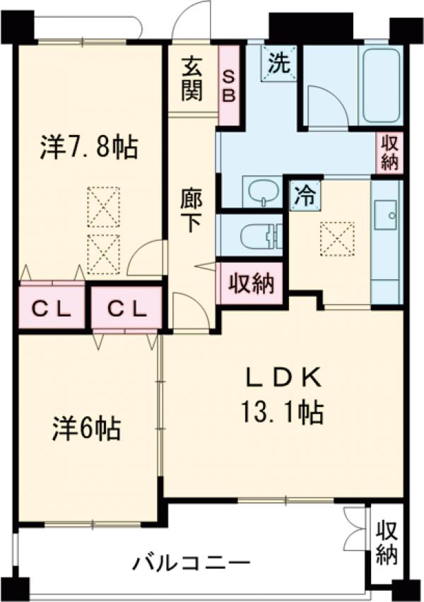 らくりーぶ21万願寺の間取り