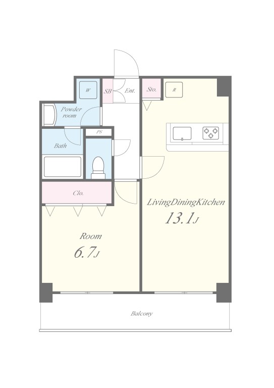 美好町の完工年月(2018年1月)築の賃貸マンションの間取り