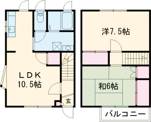 井上テラスハウスCの間取り