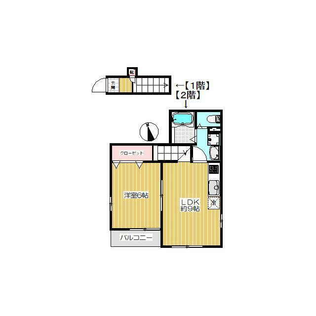 若松町の完工年月(2018年4月)築の賃貸アパートの間取り
