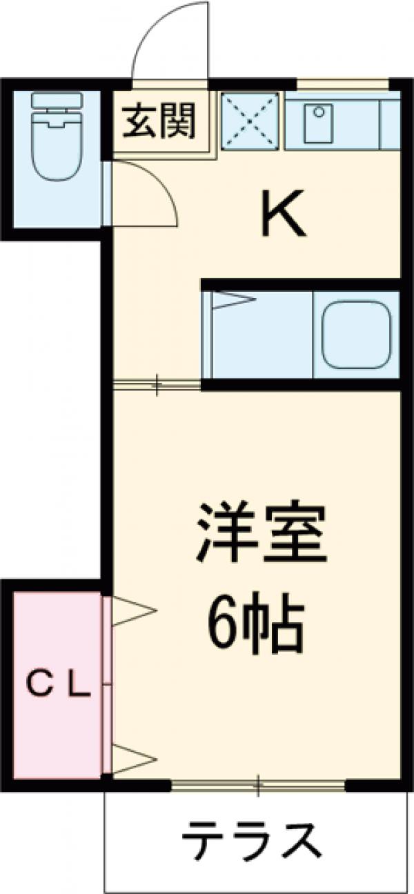 竹屋コーポ・205号室の間取り