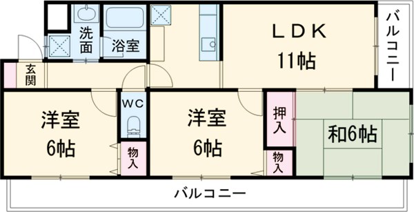 石田の完工年月(1998年4月)築の賃貸マンションの間取り