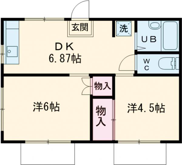 鴨下ハイツ Bの間取り